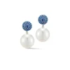 Boule Earrings in Sapphire & Pearl