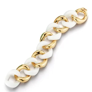 Classic Large Link Bracelet in White Ceramic