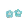 Clematis Earrings in Turquoise & Diamond