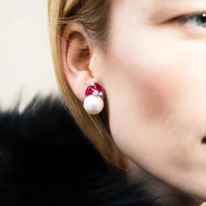 Deauville Earrings in Ruby & Diamond
