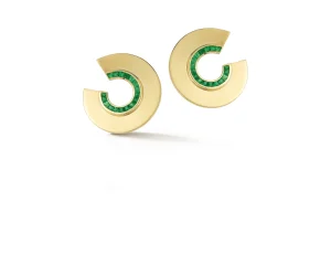 Disc Earrings Emerald