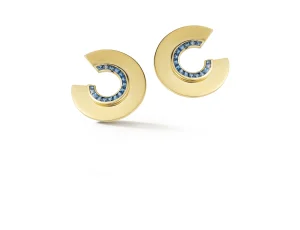 Disc Earrings Sapphire