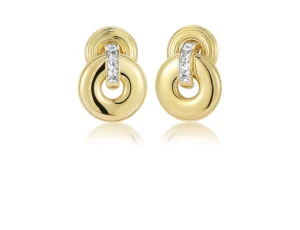 Double Giro Earrings in White Topaz