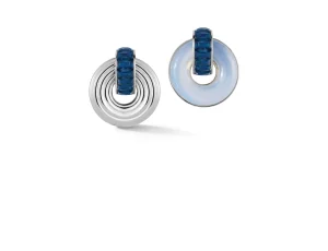 Giro Earrings in Sapphire, Blue Chalcedony