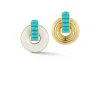 Giro Earrings in Turquoise, White Ceramic