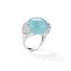 Golf Ball Ring in Aquamarine & Diamond