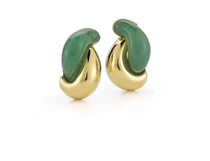 Half Link Earrings in Aventurine