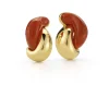 Half Link Earrings in Carnelian