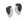 Half Link Earrings in Ebony & Diamond