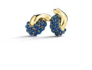 Half Link Earrings in Sapphire