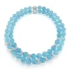 Juno Necklaces in Aquamarine & Pave Diamond