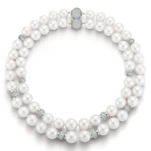 Juno Pearl Necklaces with Pave Diamond