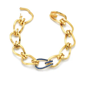 Large Daytona Link Bracelet with Sapphires
