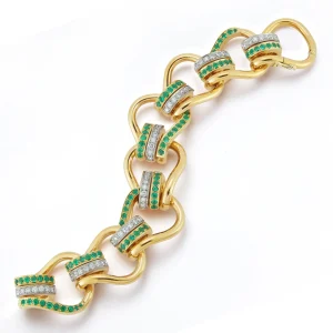 Mousetrap Bracelet in Emerald & Diamond
