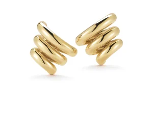 Mousetrap Earrings in Yellow Gold