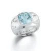 Mughal Ring in Blue & White Topaz
