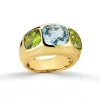 Mughal Ring in Blue Topaz & Peridot