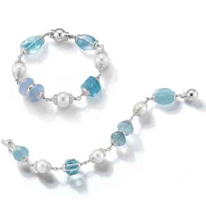Multi Baroque Bracelets in Blues