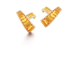 Ribbon Earrings in Citrine