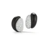 Silhouette Earrings in Ebony Wood & Pave Diamond