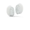 Silhouette Earrings in White Ceramic & Diamond
