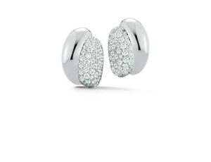 Silhouette Earrings in White Gold & Pave Diamond