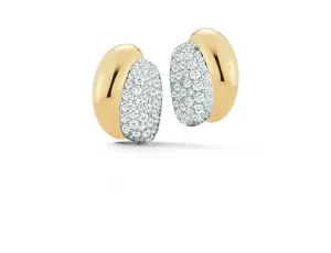 Silhouette Earrings in Yellow Gold & Pave Diamond