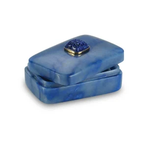 Small Blue Aventurine Box with Lapis