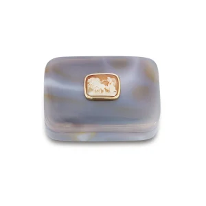 Small Grey Agate Box with Shell Cameo