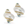Turbo Shell Earrings in Blue Topaz